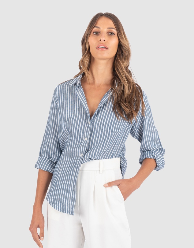 CAMIXA - Rina Striped Linen Shirt