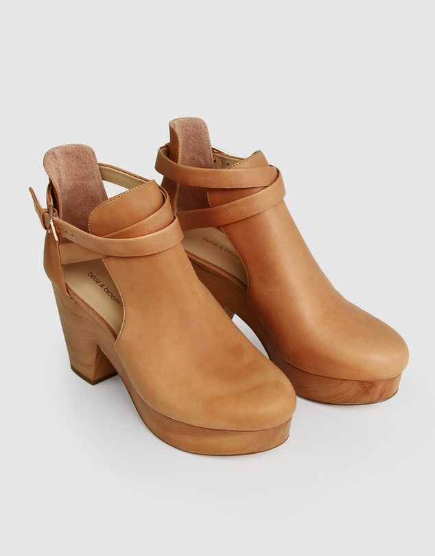Belle & Bloom - Fearless Clog Ankle Boot - Tan