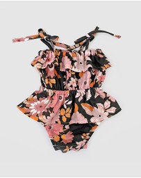 WITH LOVE FOR KIDS - Cotton Muslin Ruffle Playsuit - Babies