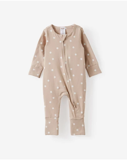 Cotton On Kids - Growie Long Sleeve Zip Romper