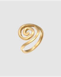 Elli Jewelry - Ring Spiral Organic Modern in 925 Sterling Silver Gold Plated