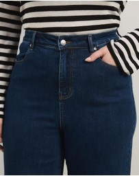 Atmos&Here Curvy - Betty High Waist Wide Leg Stretch Jeans