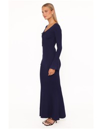 Petal & Pup - Desley Knit Long Sleeve Maxi Dress - Navy