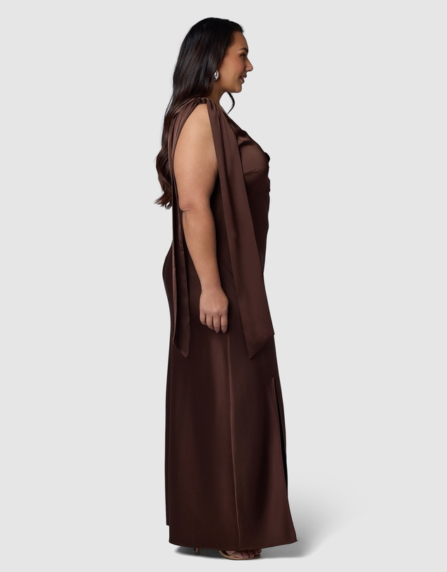 Pink Dusk by Curve Project - Tap In Satin Maxi Dress