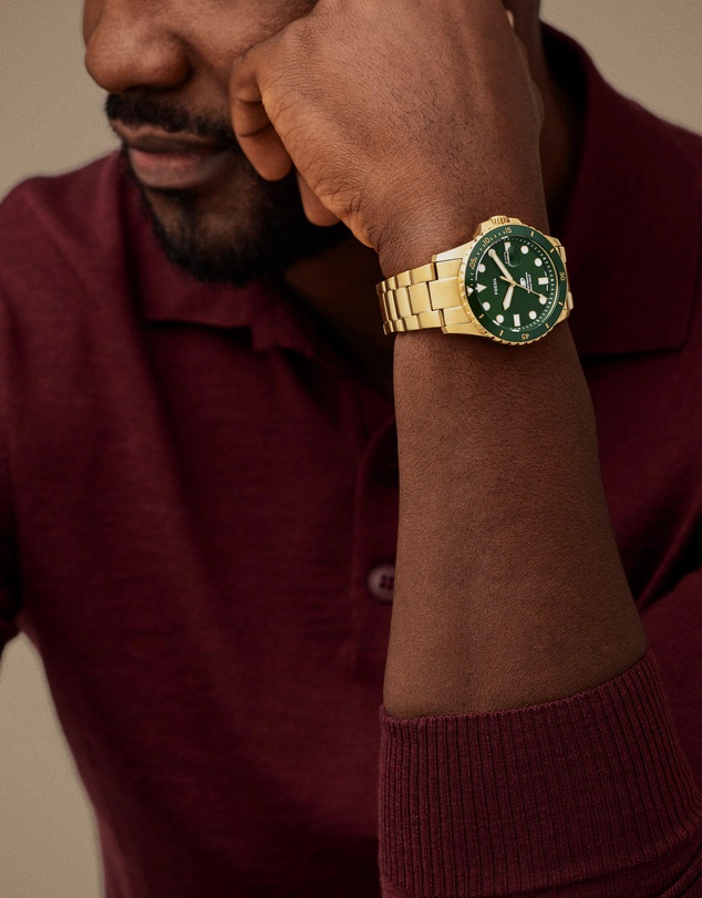 Fossil - Fossil Blue Dive Gold Tone Analogue Watch