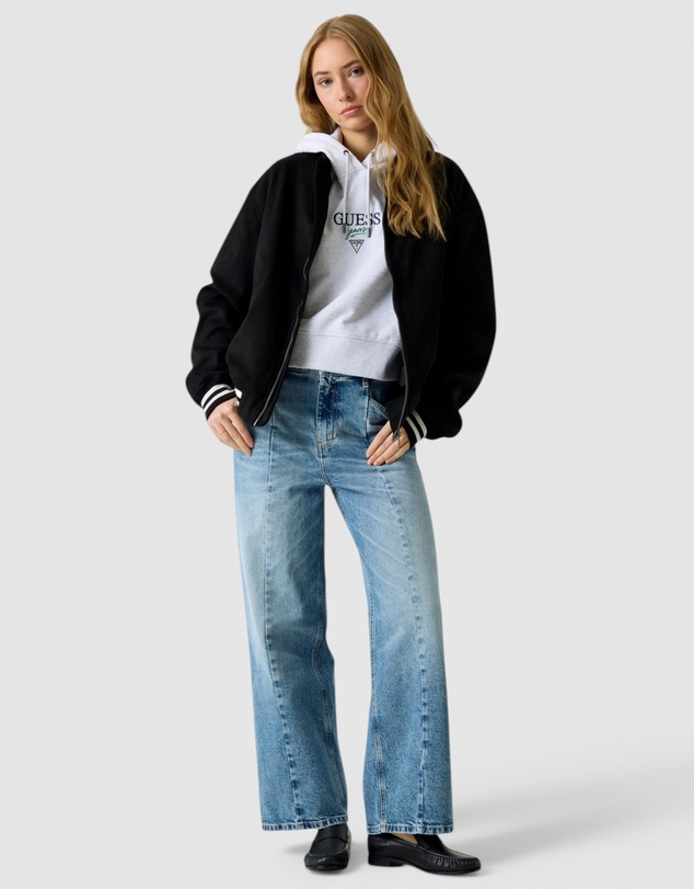 GUESS Jeans - GUESS JEANS Drop Shoulder Baker Cropped Hoodie