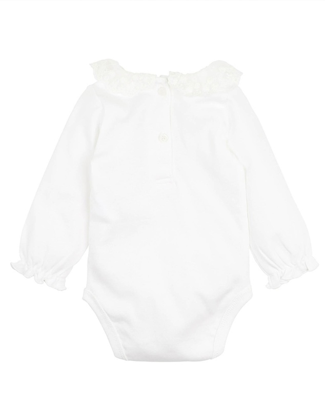 Bebe by Minihaha - Girls Lace Collar LS Bodysuit - Babies