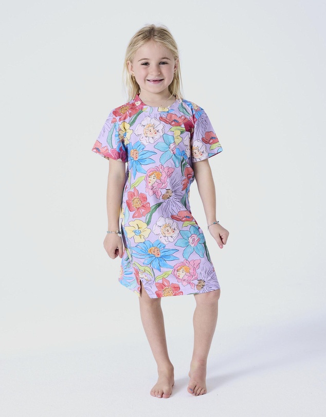 Kip&Co - Flower Organic Cotton Short Sleeve Nightie - Kids-Teens