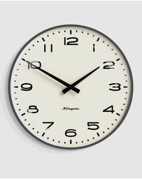 Newgate - Newgate Radio City Wall Clock Black Arabic Dial - Matte Blizzard Grey