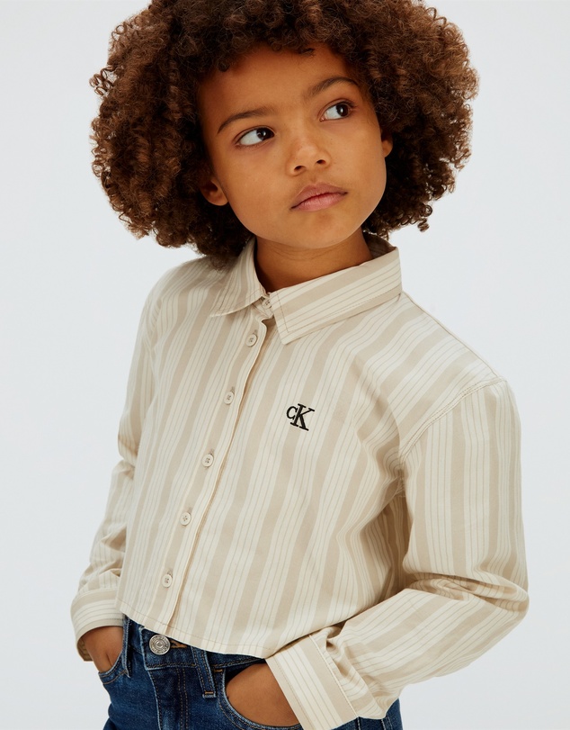 Calvin Klein Jeans - Girls Boxy Cropped Striped Shirt