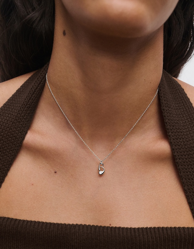 PDPAOLA - Initial 2026 B Silver Pendant Necklace