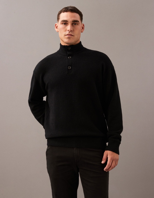 Calvin Klein - Merino Button Neck Jumper
