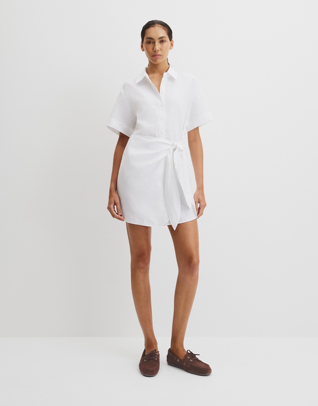 Country Road - Organically Grown Linen Mini Linen Shirt Dress