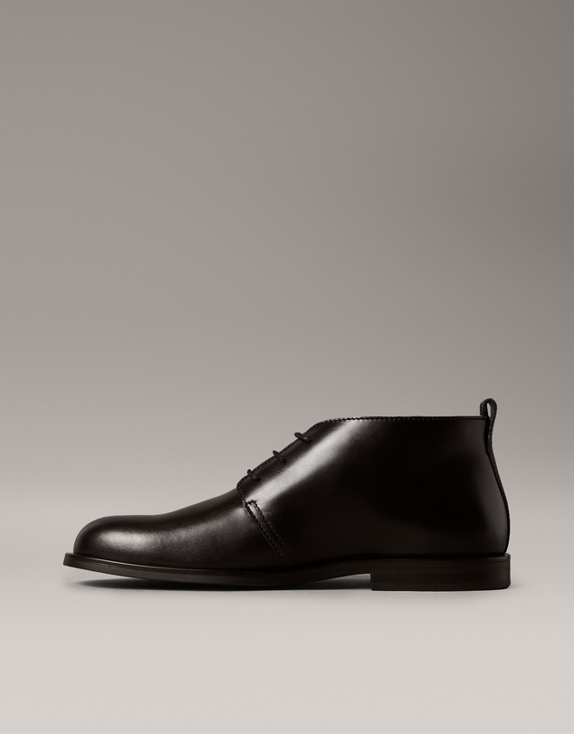 Calvin Klein - Leather Desert Boot Lace-Up Shoes
