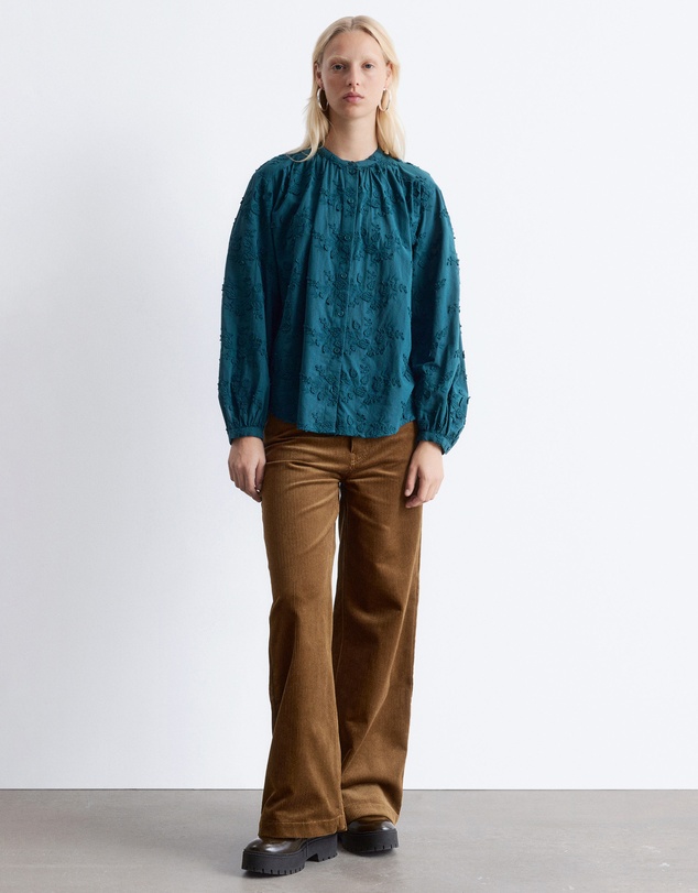 & Other Stories - Voluminous Floral-Applique Blouse