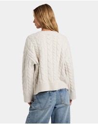 RVCA - Womens Cable V Neck Sweater