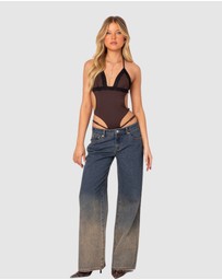 EDIKTED - Strappy Lace Trim Bodysuit