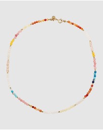 Elli Jewelry - Necklace Agate Beaded Summer 925 Sterling Silver Gold-Plated