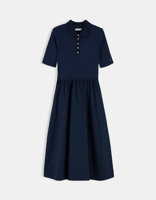 Tommy Hilfiger - 5x2 Rib Midi SS Polo Dress