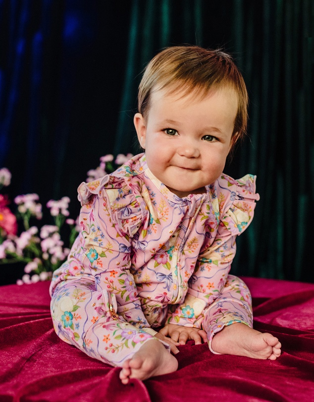 Fleur Harris - 'Bunnies & Bows' Precious Frill Coverall in Pink Love