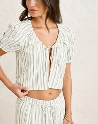 Rhythm - Mallorca Stripe Billow Sleeves Top