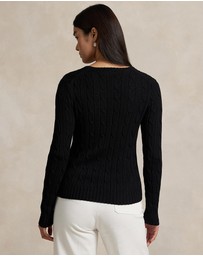 Polo Ralph Lauren - Cable-Knit Cotton V-Neck Sweater