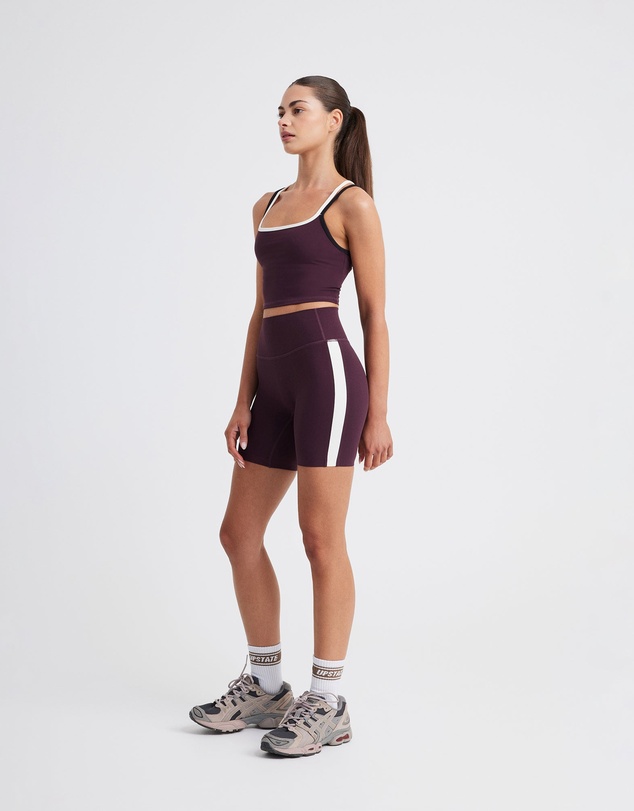 Upstate - Air Sculpt Stripe Bike Short - Merlot