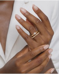 Elli Jewelry - Ring Crystal Wedding Cocktail 925 Sterling Silver Gold-Plated