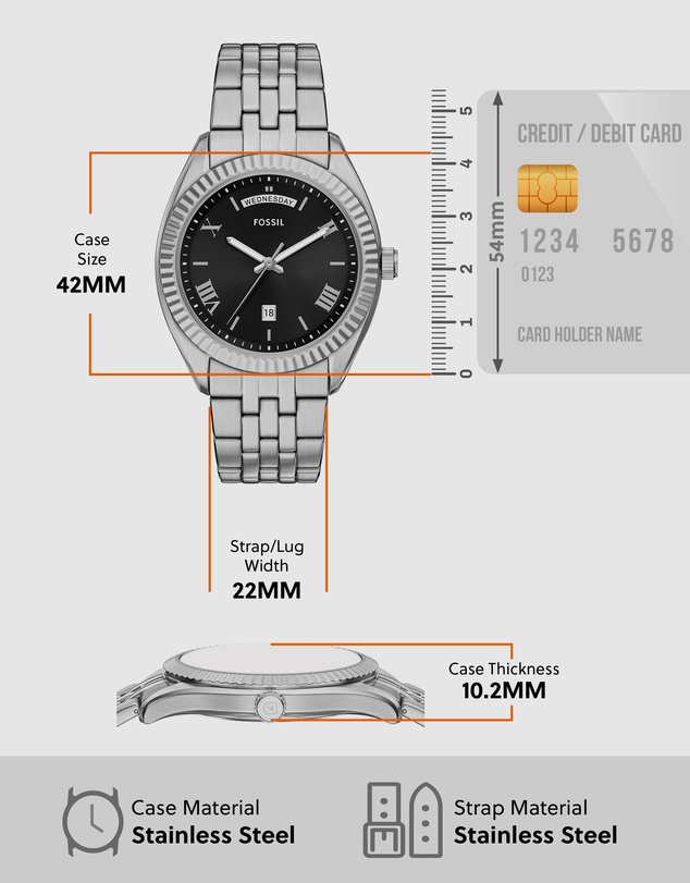 Fossil - Campbell Silver Analogue Watch