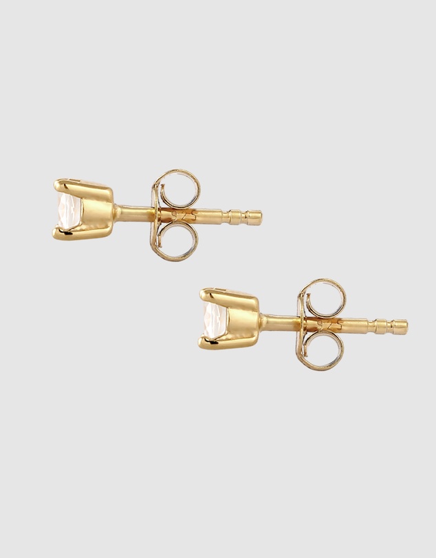 Elli Jewelry - Earring Stud Moonstone 925 Sterling Silver Gold-Plated