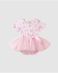 Designer Kidz - Bella Floral S/S Tutu Romper