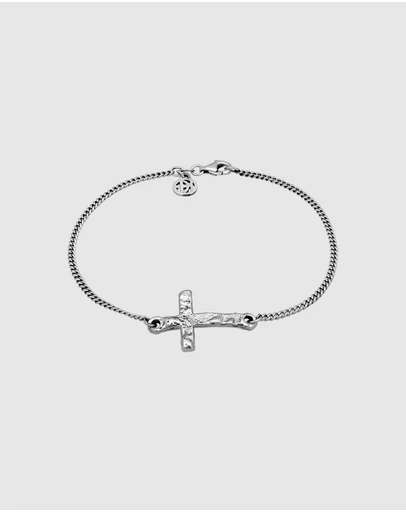 Haze & Glory - ICONIC EXCLUSIVE - Cross Bracelet in Oxidised 925 Silver