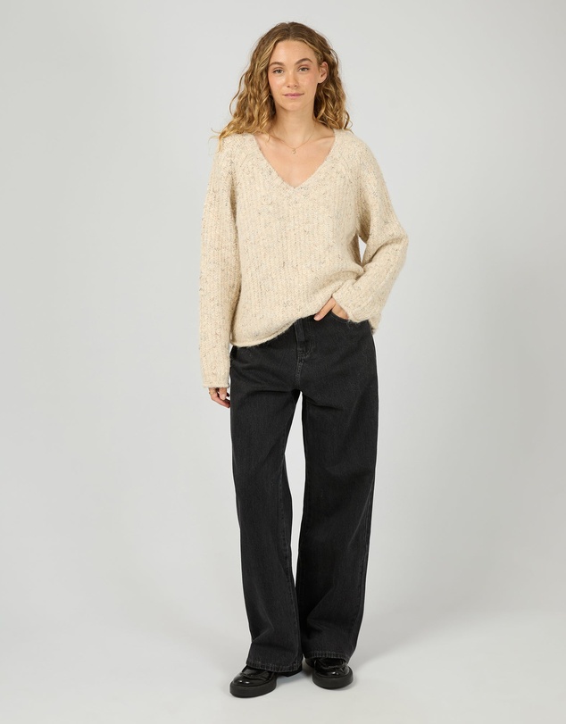 All About Eve - Devon V Neck Jumper Vanilla