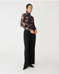 Forcast - Savanna Printed Mesh Top