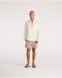 Calibre - Washed Linen Button Down Shirt Cream