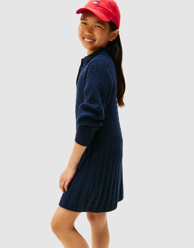 Tommy Hilfiger - Cable Knit Polo Collar Jumper Dress - Teens