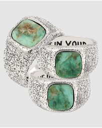 Haze & Glory - ICONIC EXCLUSIVE - Ring Men Earthly Turquoise Signet 925 Sterling Silver