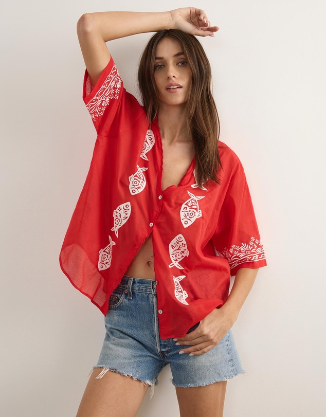 Auguste The Label - Sardine Embroidered Blouse