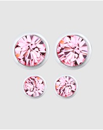 Elli Jewelry - Earrings Set Crystal 925 Sterling Silver