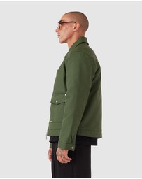 Zanerobe - Faux Leather Aviator Jacket Forest