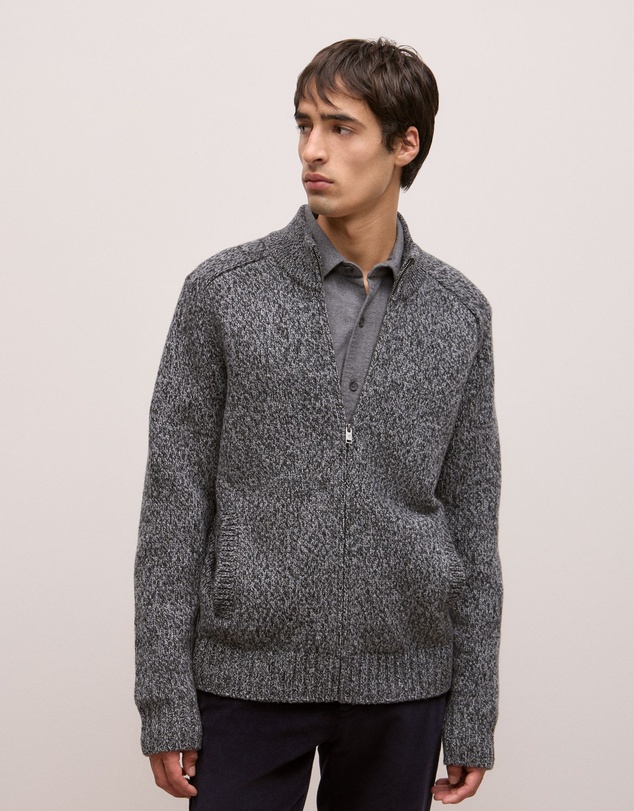 Trenery - Mouline Zip Through in Charcoal Melange