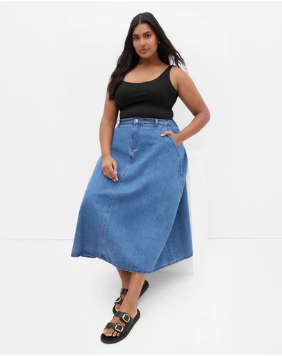 City Chic - Karina Denim Skirt
