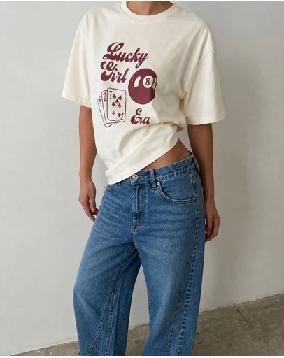 Dazie - Lucky Girl Era Oversized Graphic Tee