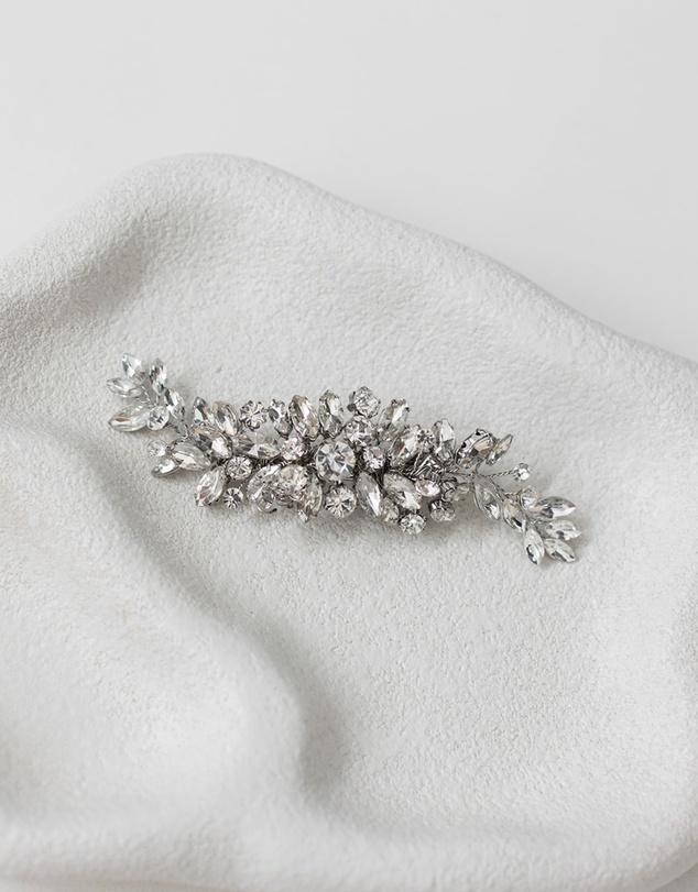 The White Collection - Celine - Crystal Detail Silver Bridal Hair Piece
