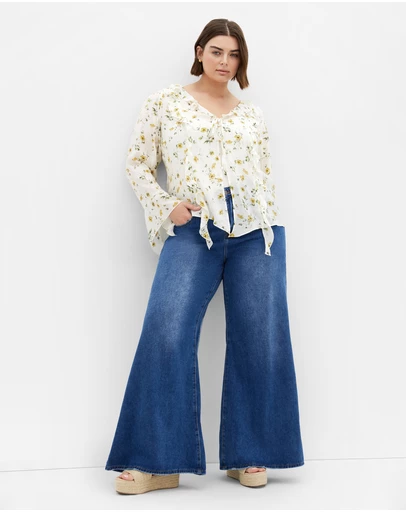 City Chic - Sweet Boho Print Top