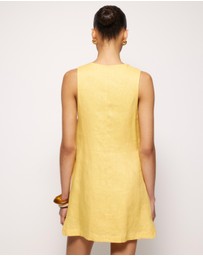 AERE - Bari Linen Button Down Mini Dress