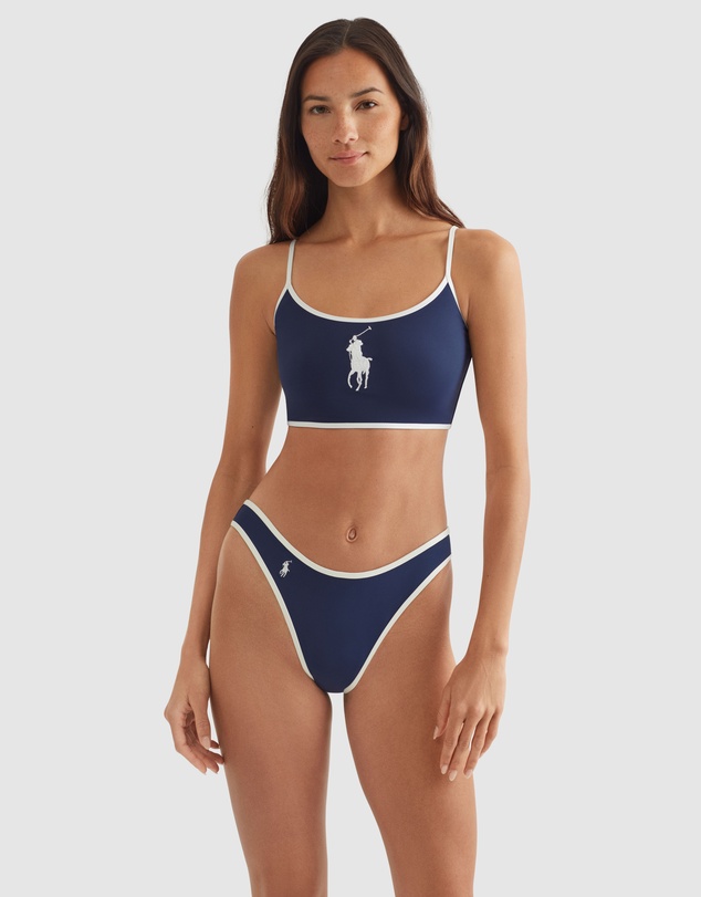 Polo Ralph Lauren - Logo Icons Embroidered Crop Top Bikini Top