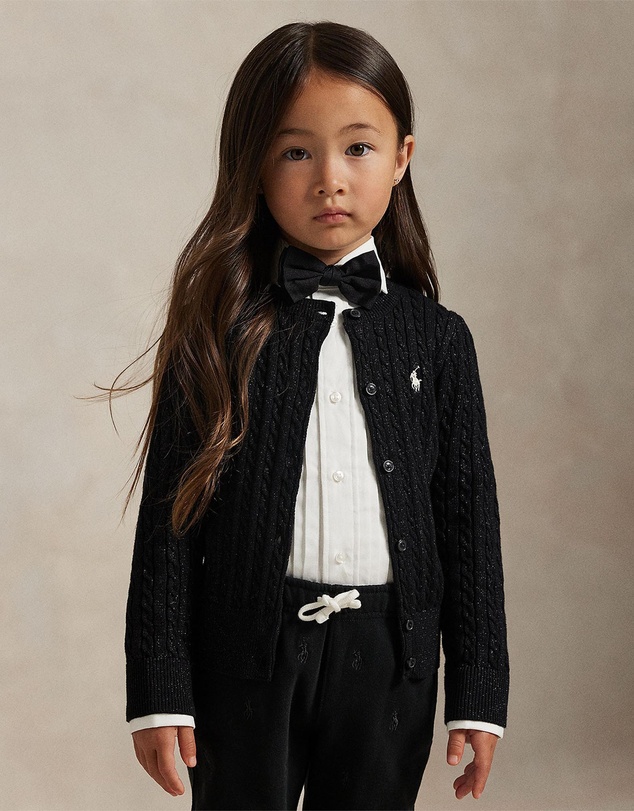 Polo Ralph Lauren - Metallic Mini-Cable Cardigan - ICONIC EXCLUSIVE - Babies-Kids