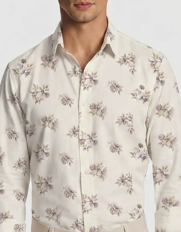 yd. - Lucio Slim Floral Shirt
