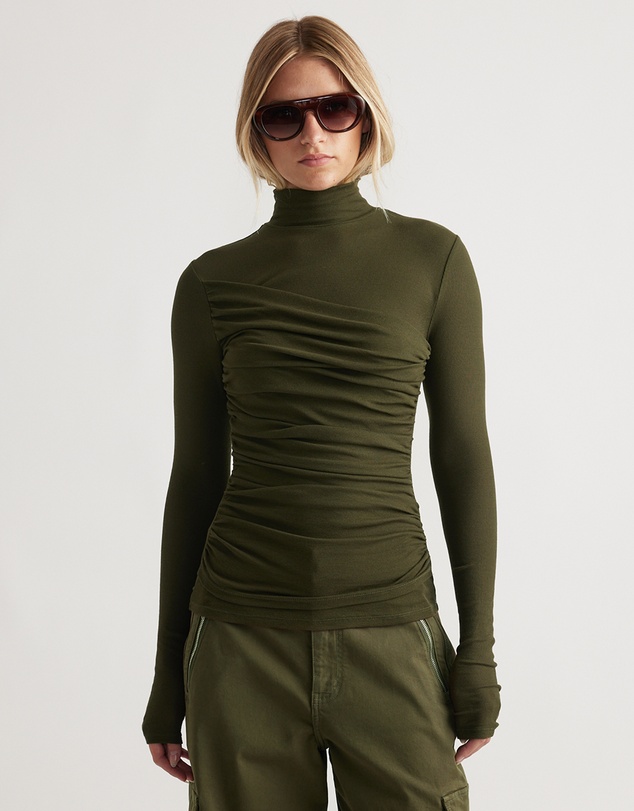 Decjuba - Alicia High Neck Long Sleeve Top